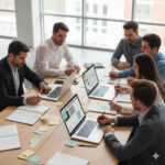 Ejecutivos revisan políticas de IA responsable y cumplimiento GDPR.